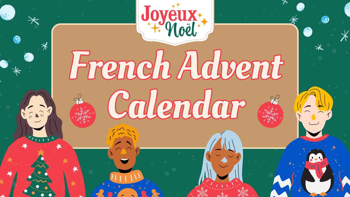 Cute Illustrated French Advent Calendar Slides - slide 1