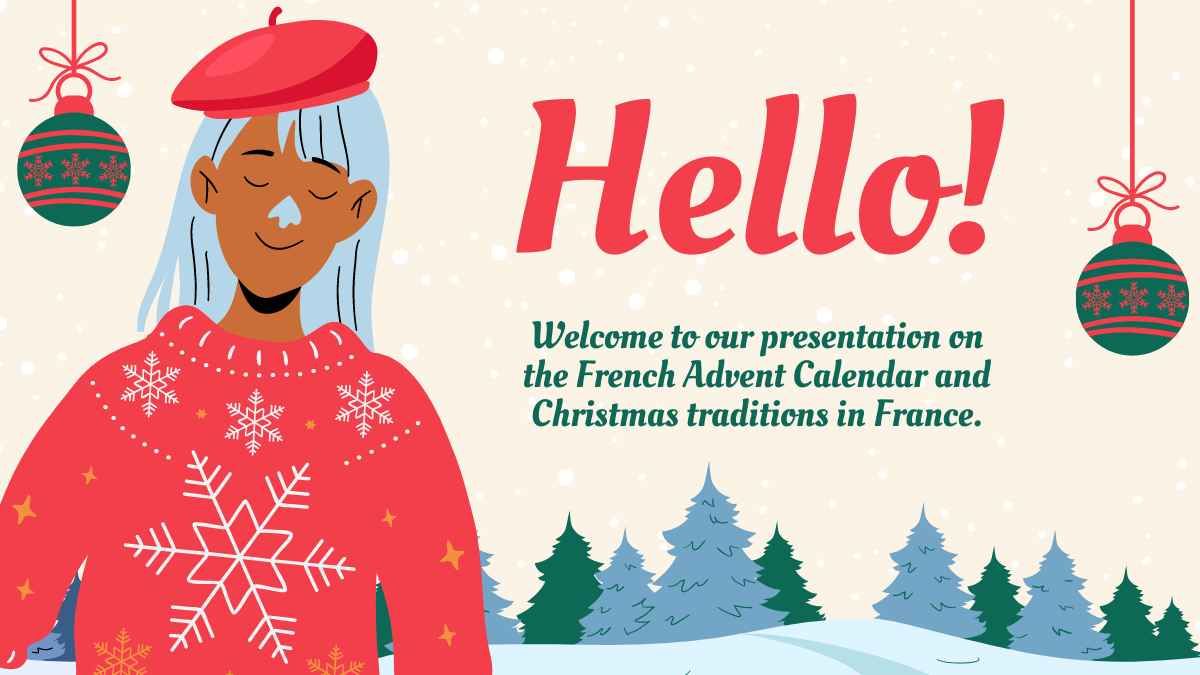 Cute Illustrated French Advent Calendar Slides - slide 2