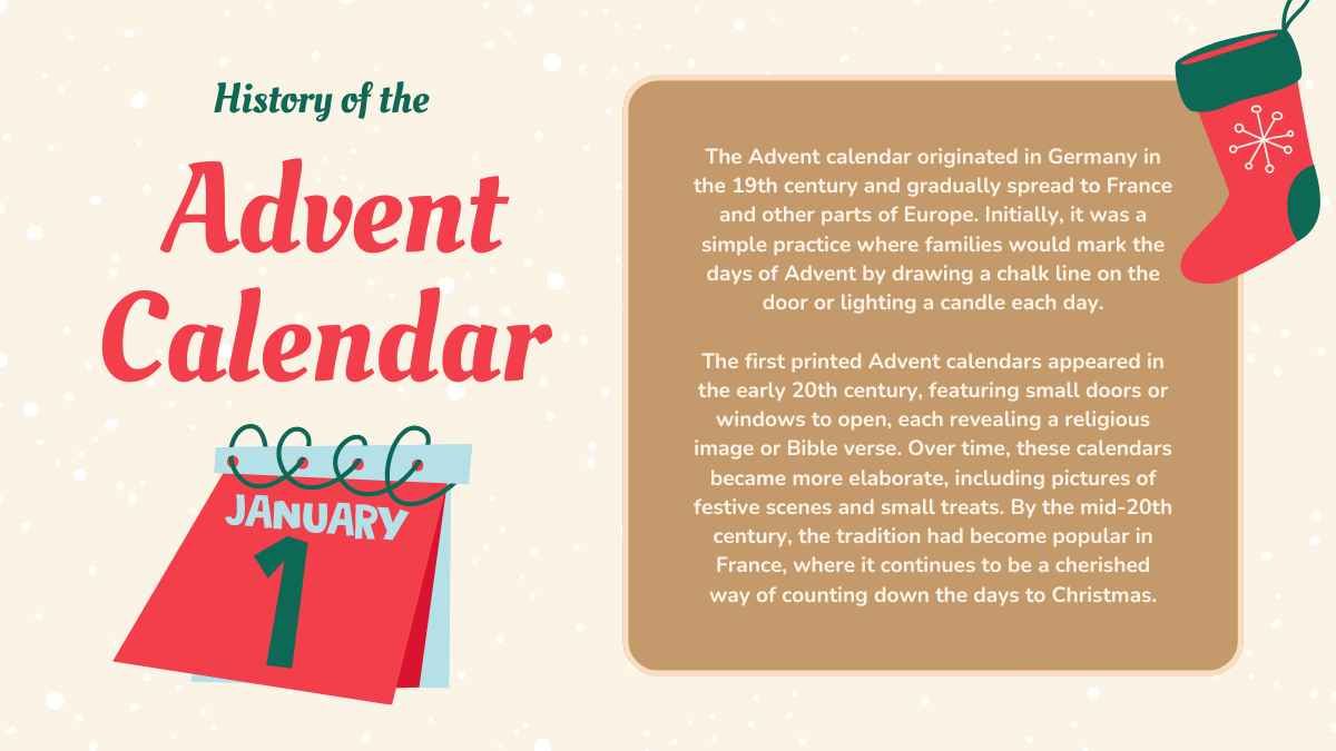 Cute Illustrated French Advent Calendar Slides - diapositiva 9