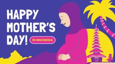 Cute Illustrated Happy Mother's Day in Indonesia!