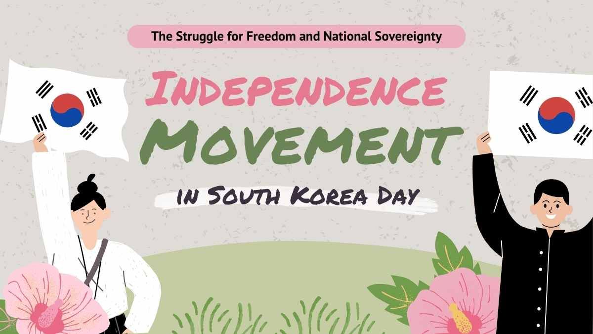 Cute Illustrated Independence Movement in South Korea Day - diapositiva 1