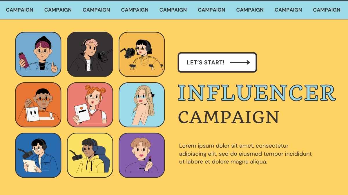 Kampanye Influencer Ilustrasi Lucu - slide 1