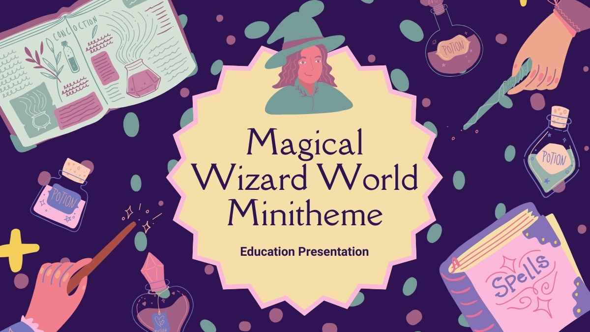 Cute Illustrated Magical Wizard World Minitheme Slides - slide 1