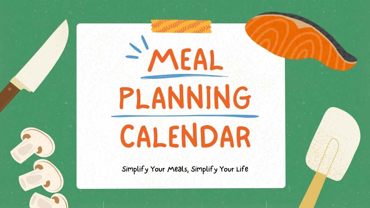 Cute Illustrated Meal Planning Calendar - slide 1