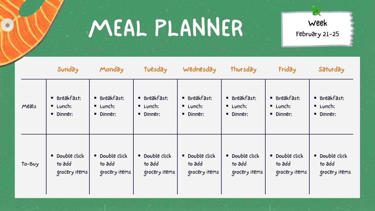 Cute Illustrated Meal Planning Calendar - slide 11