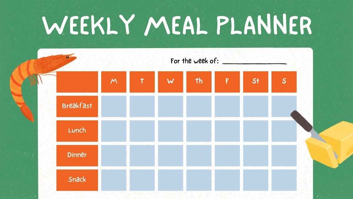 Cute Illustrated Meal Planning Calendar - slide 3