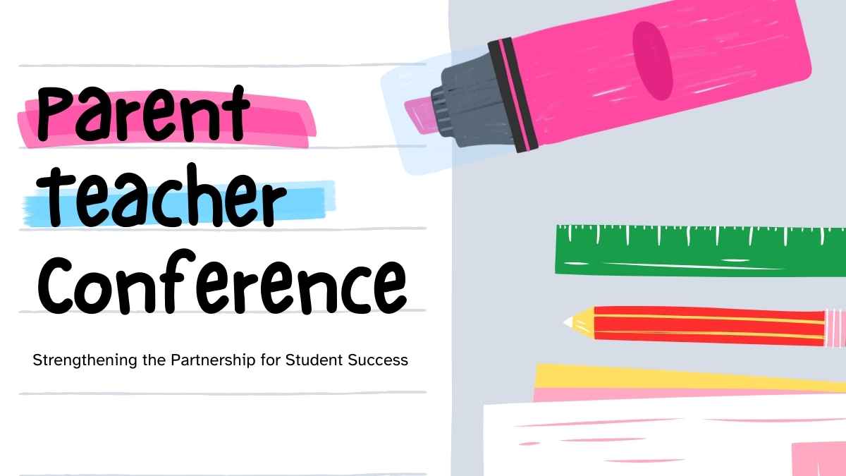 Cute Illustrated Parent Teacher Conference - slide 1