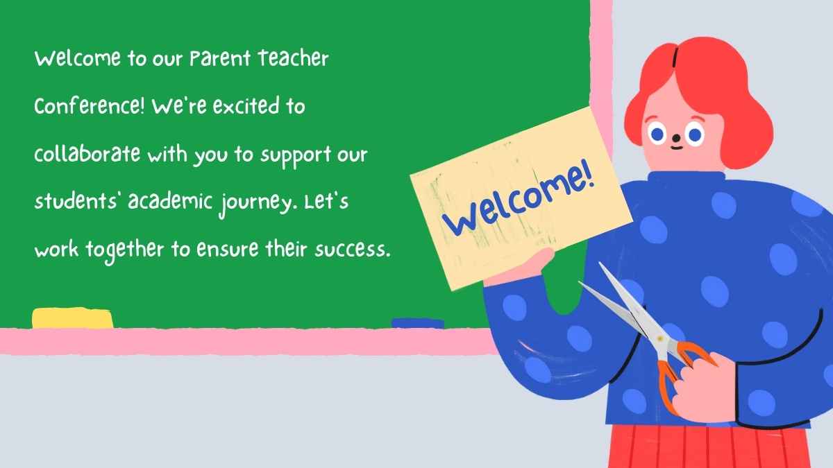 Cute Illustrated Parent Teacher Conference - slide 3