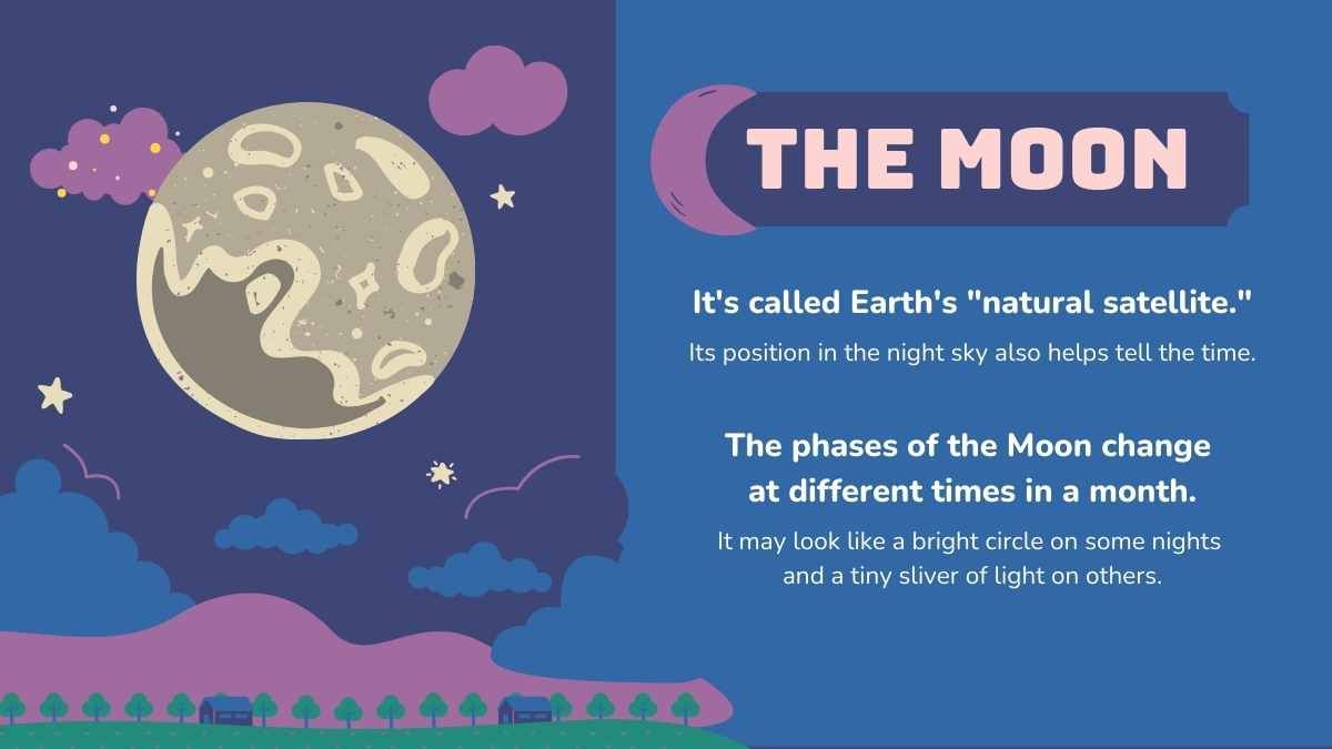 Cute Illustrated Sun, Moon, and Stars Lesson for Pre-School - slide 10