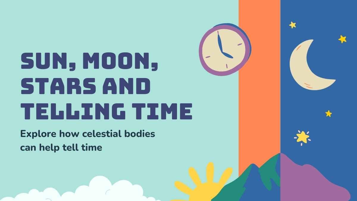 Cute Illustrated Sun, Moon, and Stars Lesson for Pre-School - slide 3