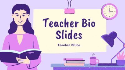 Cute Illustrated Teacher Bio Slides