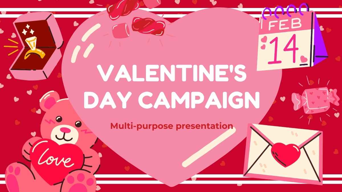 Cute Illustrated Valentine’s Day Campaign Slides - slide 1