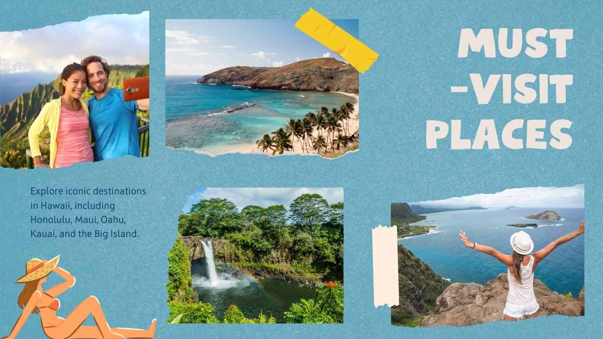 Slide Kampanye Pemasaran Liburan ke Hawaii dengan Ilustrasi Lucu - slide 5