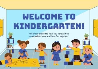 Cute Illustrated Welcome to Kindergarten Poster