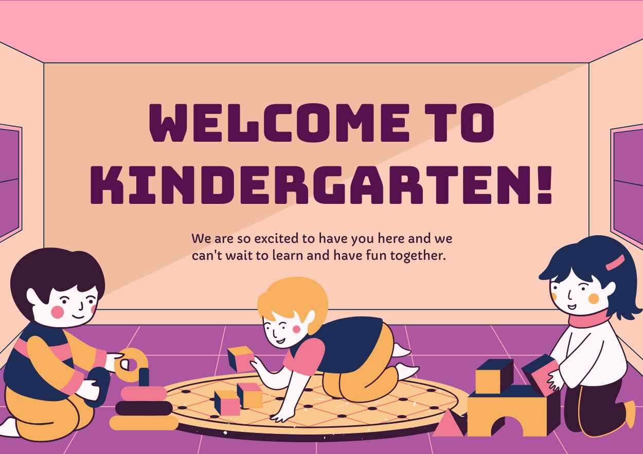 Cute Illustrated Welcome to Kindergarten Poster - slide 2