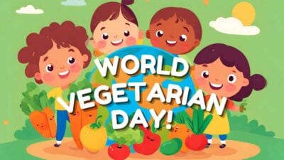 Cute Illustrated World Vegetarian Day Slides