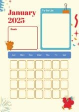 Cute January Calendar Planner 1