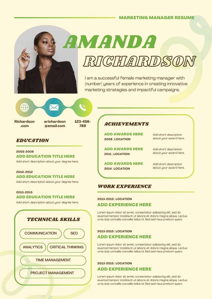 Cute Marketing Manager CV Resume - diapositiva 2