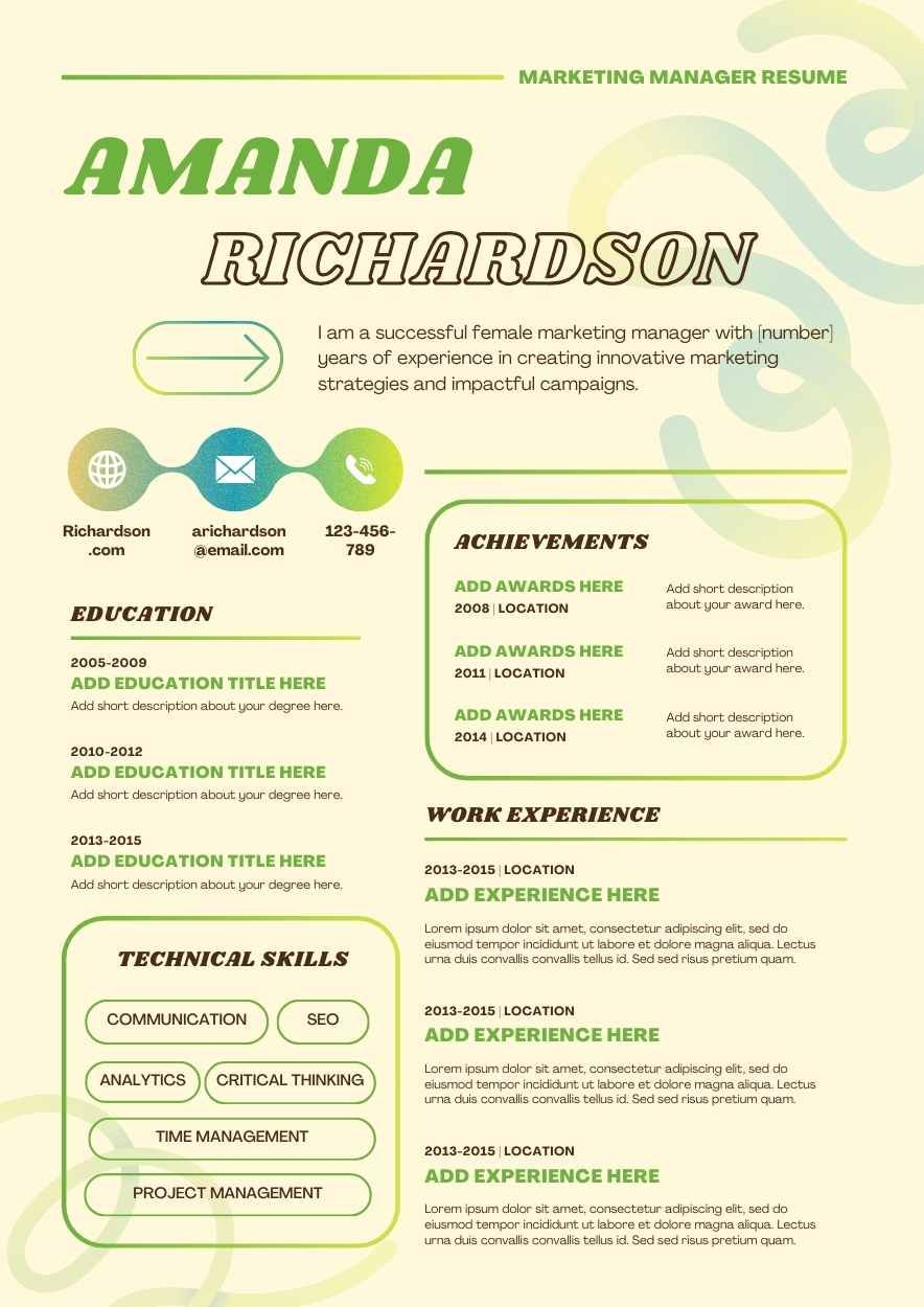 Cute Marketing Manager CV Resume - diapositiva 3