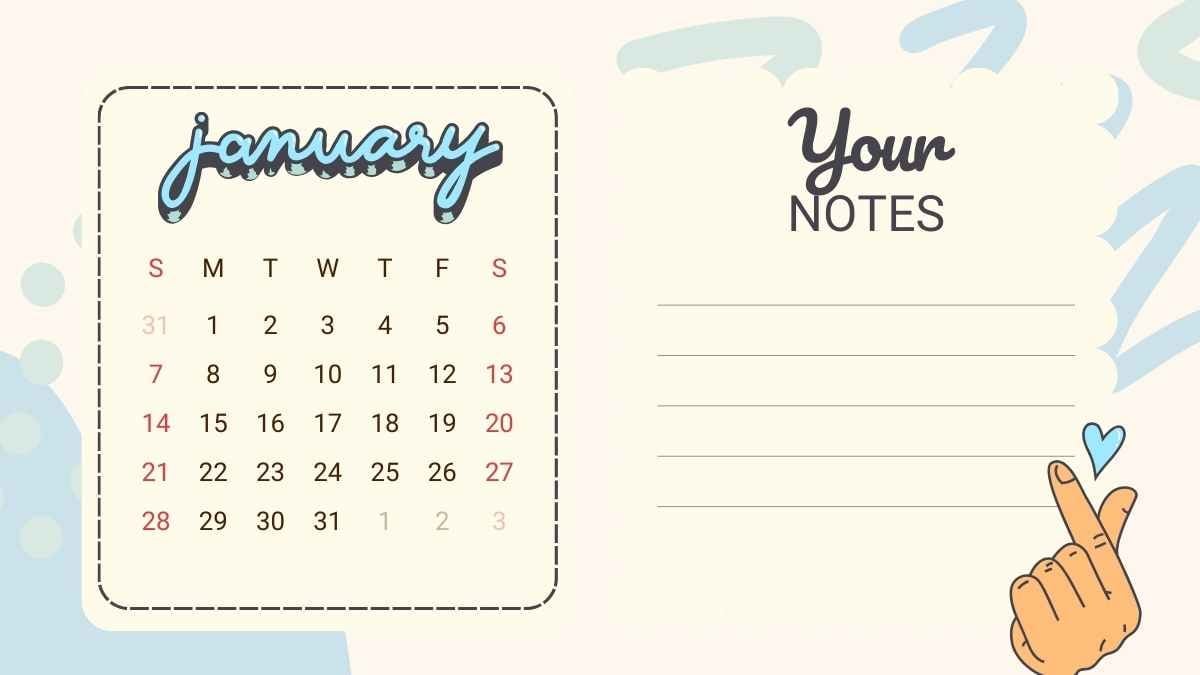 Plantillas Adorables para un Nuevo Año: Organizador Anual para un Comienzo Fresco - diapositiva 8