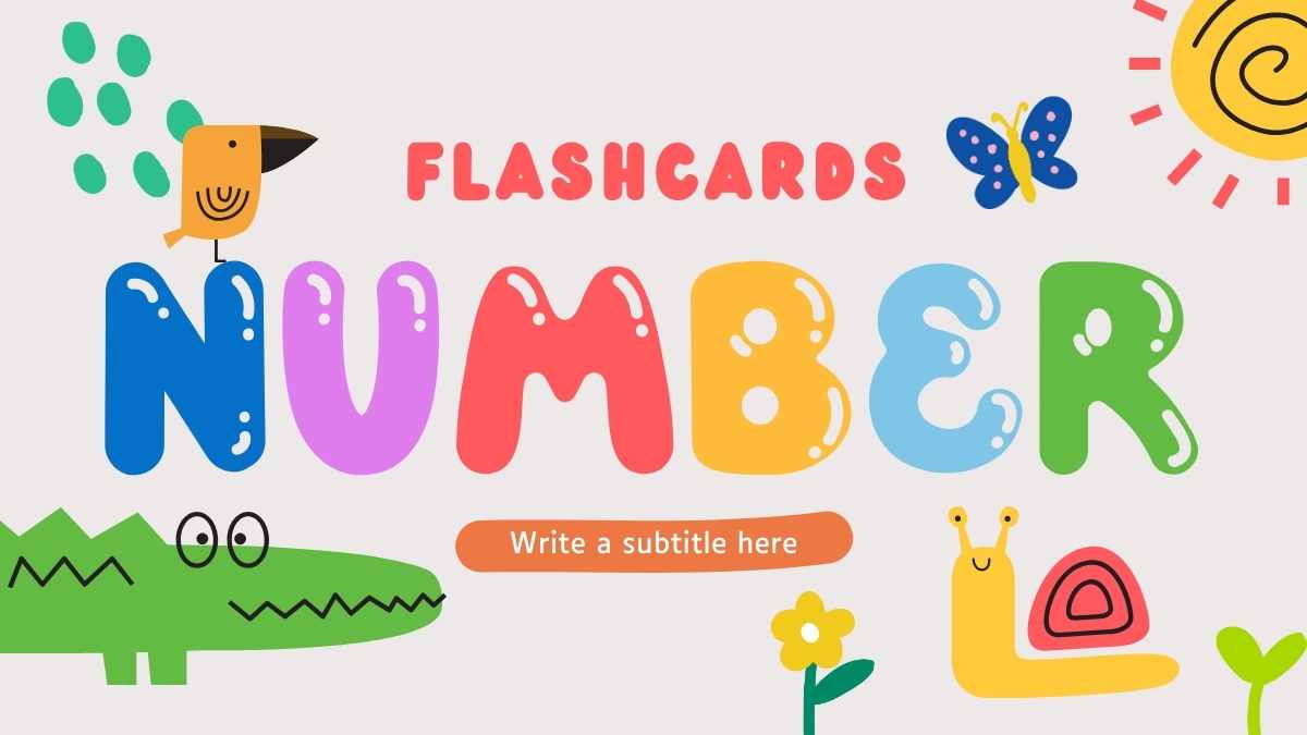 Cute Number Flashcards - slide 1