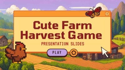 Cute Pixelated Farm Harvest Game Slides