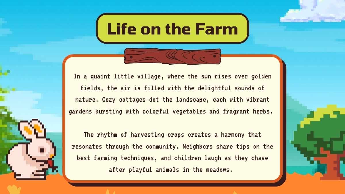 Cute Pixelated Farm Harvest Game Slides - slide 5