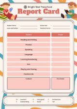 Slides Carnival Google Slides and PowerPoint Template Cute Pre School Report Card 2