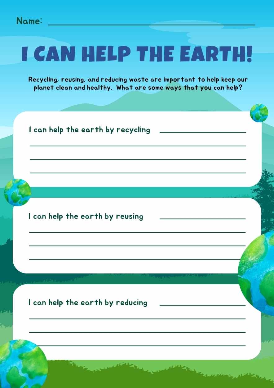 Cute Saving Our Planet Earth Worksheet - slide 1