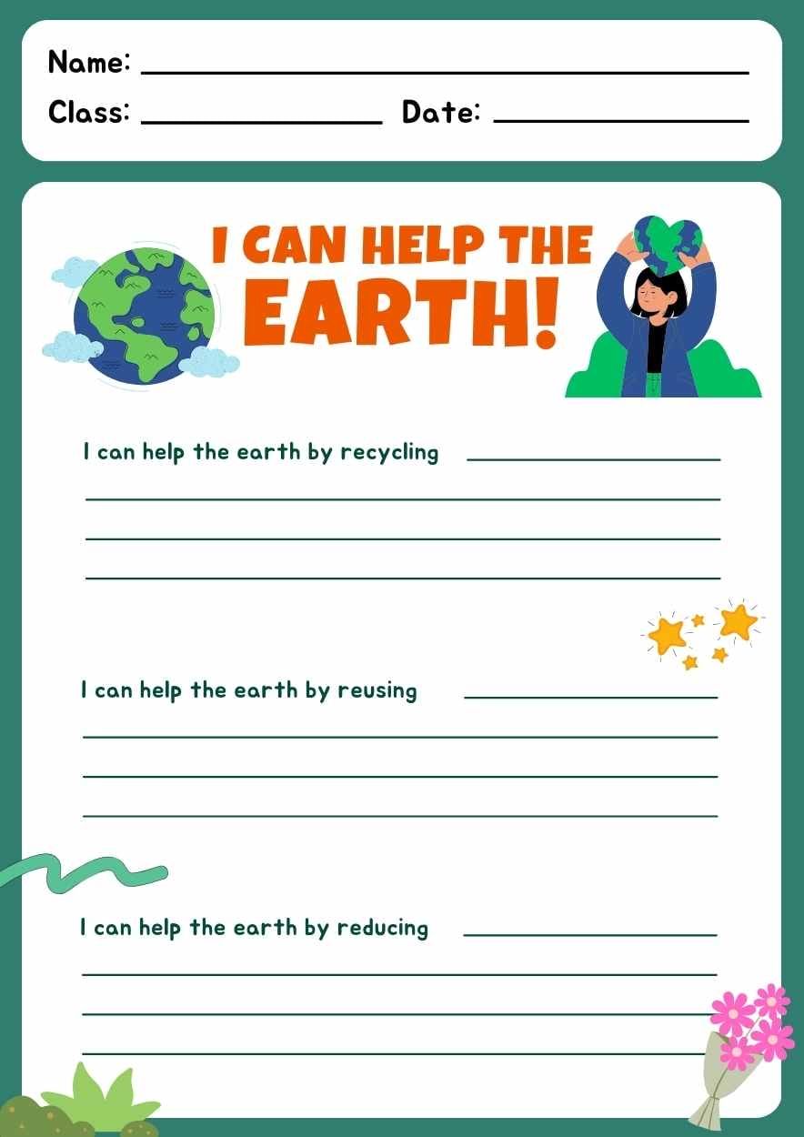 Cute Saving Our Planet Earth Worksheet - slide 2