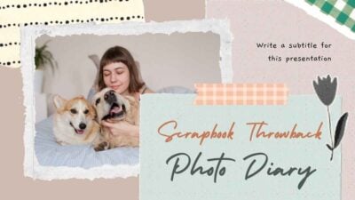 Diapositivos de Diário Fotográfico Retrô e Fofo de Scrapbook