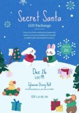 Cute Secret Santa Exchange Christmas Party Flyer