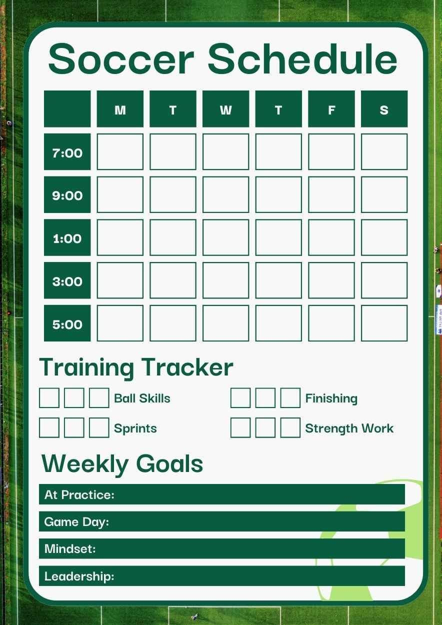 Cute Soccer Schedule Worksheet - diapositiva 1