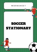 Cute Soccer Stationary Worksheets