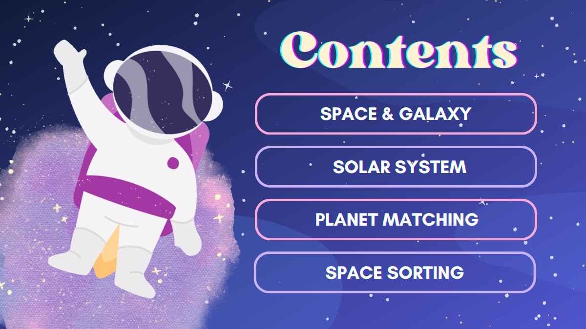 Cute Space and Galaxy for Pre-K Slides - slide 3