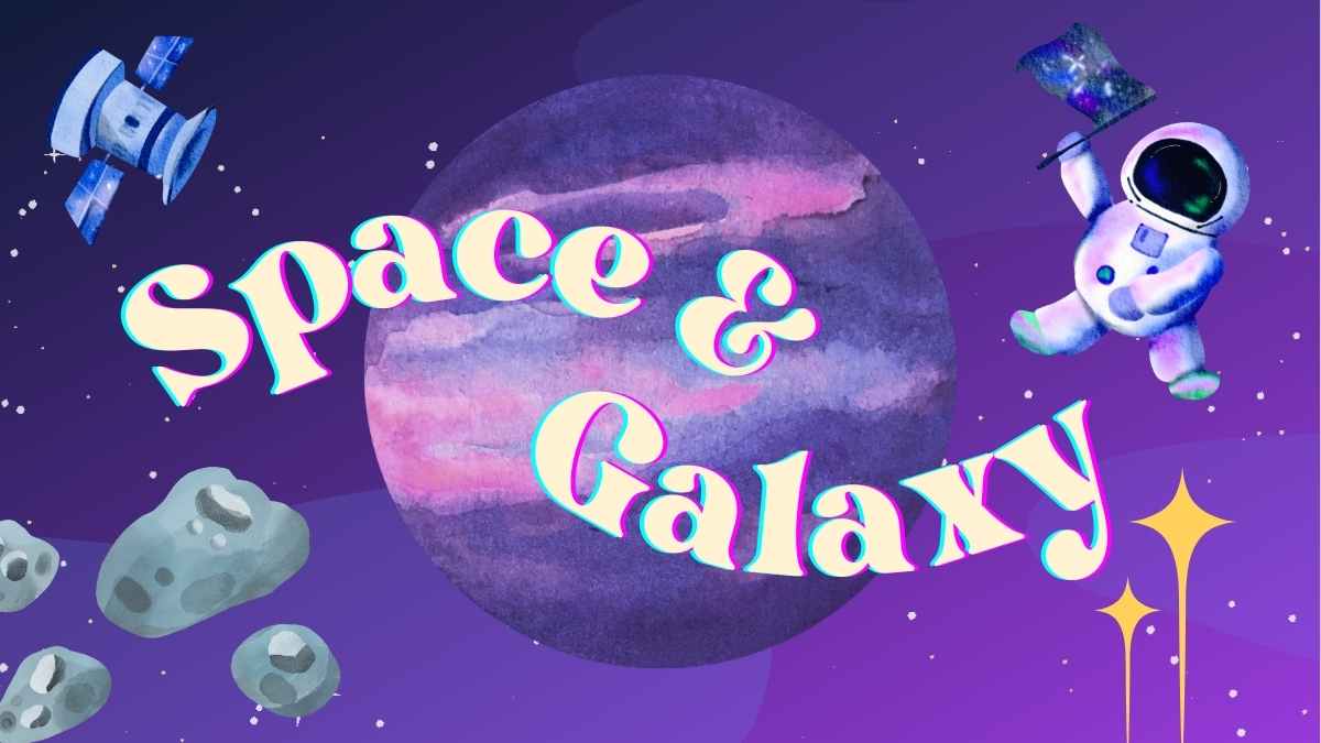 Cute Space and Galaxy for Pre-K Slides - slide 4