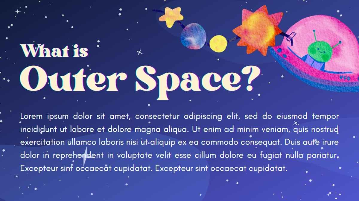 Cute Space and Galaxy for Pre-K Slides - slide 5