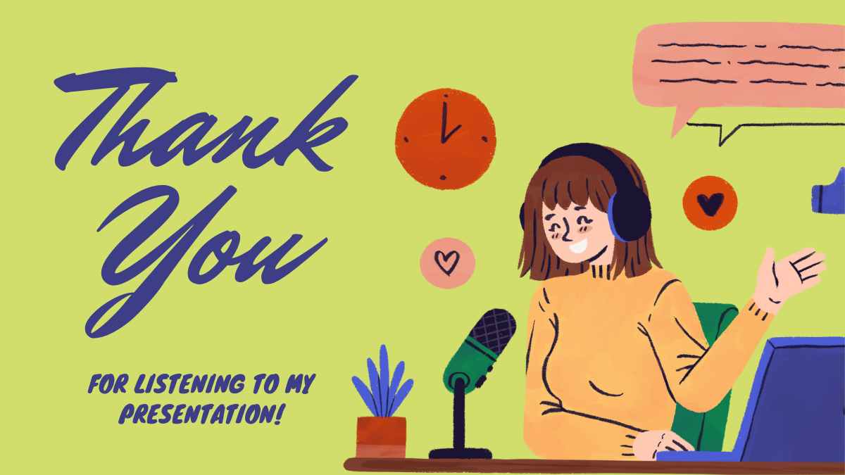 Cute Thank You For Listening To My Presentation Slides - slide 4