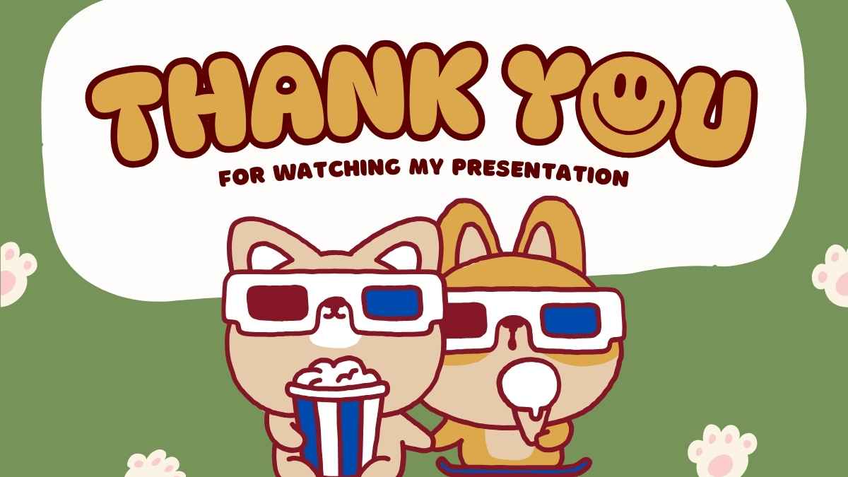 Cute Thank You For Watching My Presentation Slides - slide 4