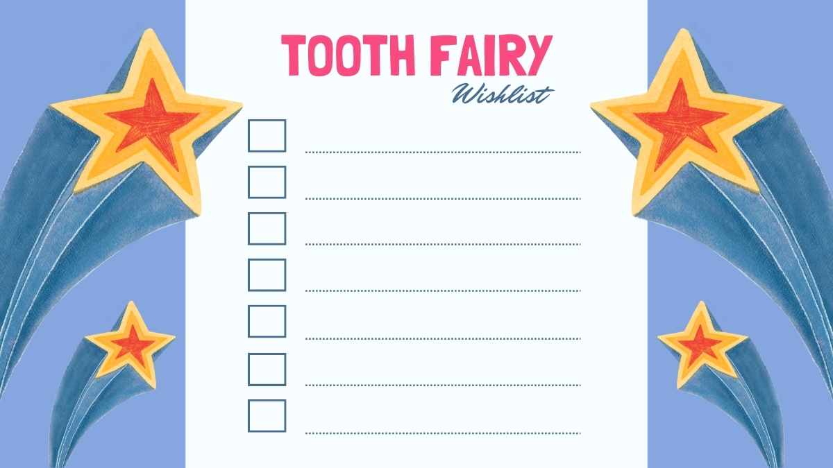 Cute Tooth Fairy Wish List for Kids - slide 10