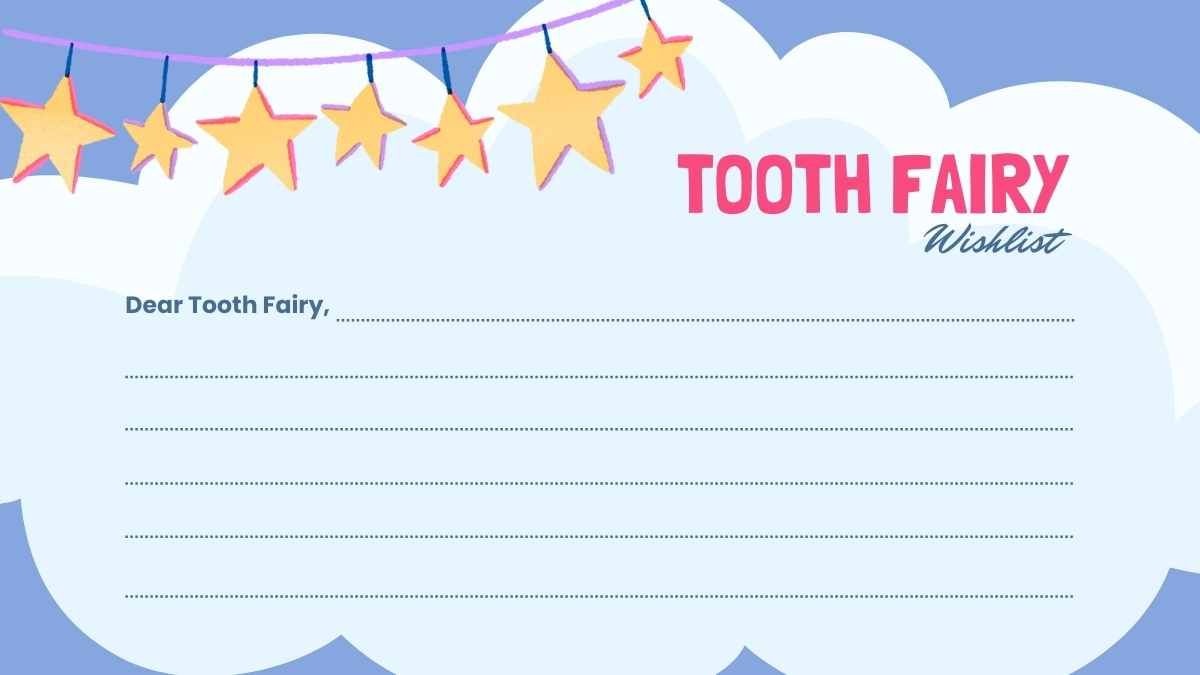 Cute Tooth Fairy Wish List for Kids - slide 5