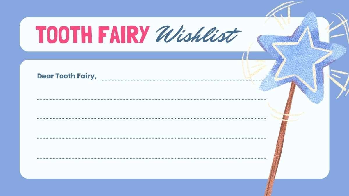 Cute Tooth Fairy Wish List for Kids - slide 7