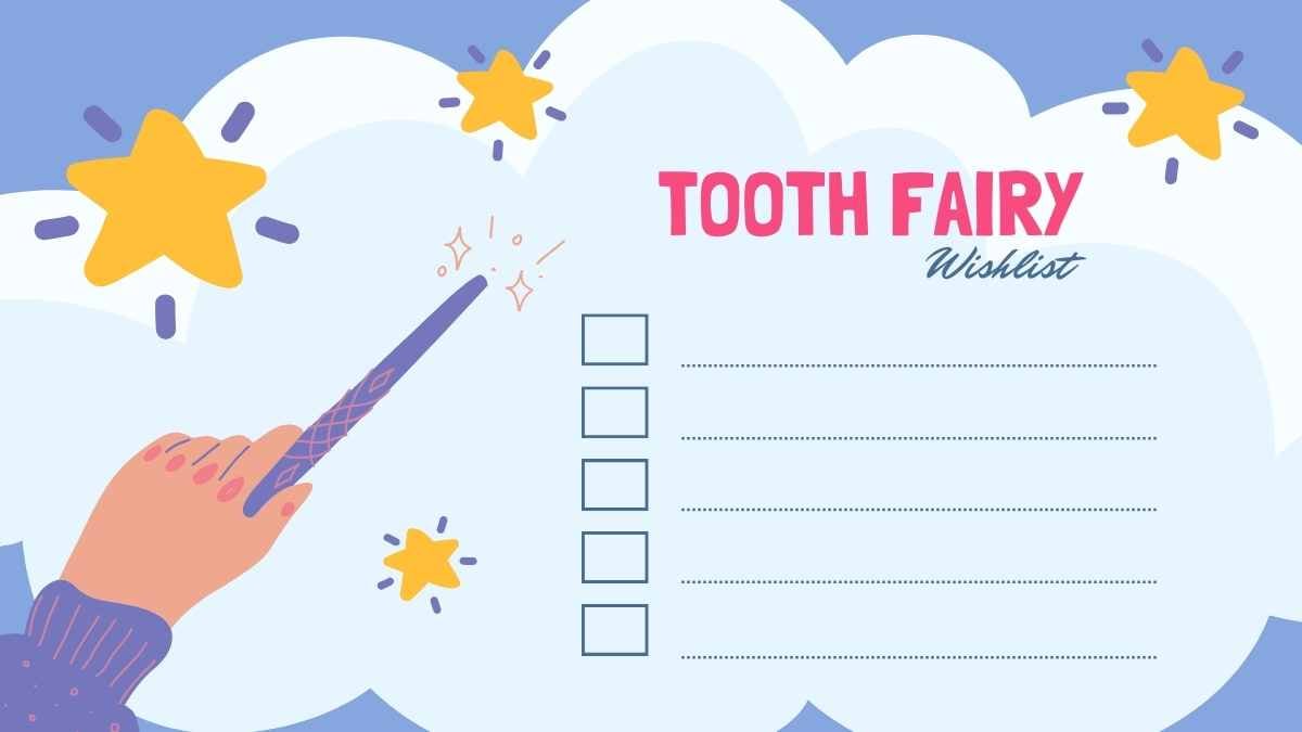 Cute Tooth Fairy Wish List for Kids - slide 9