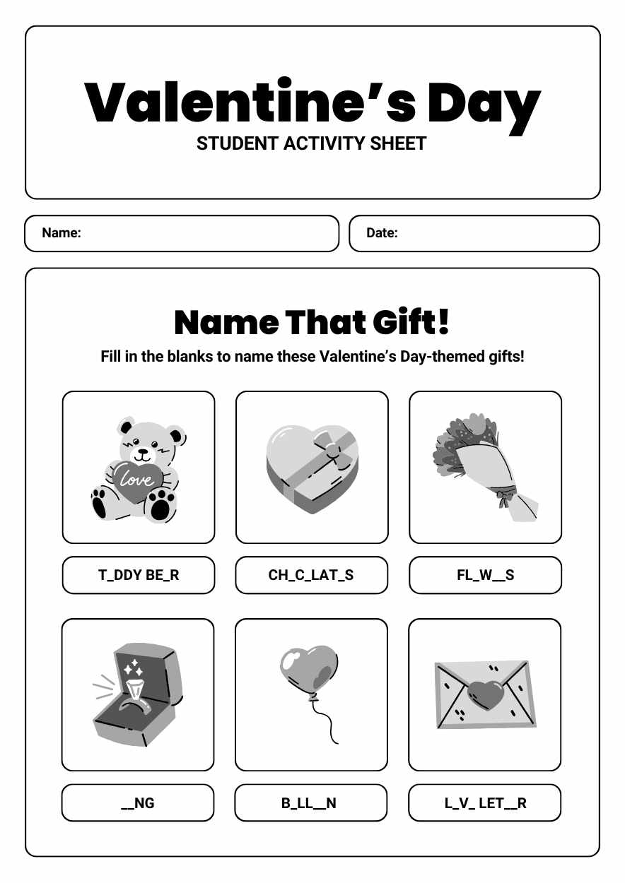 Cute Valentine’s Day Printable Activities for Students - slide 2