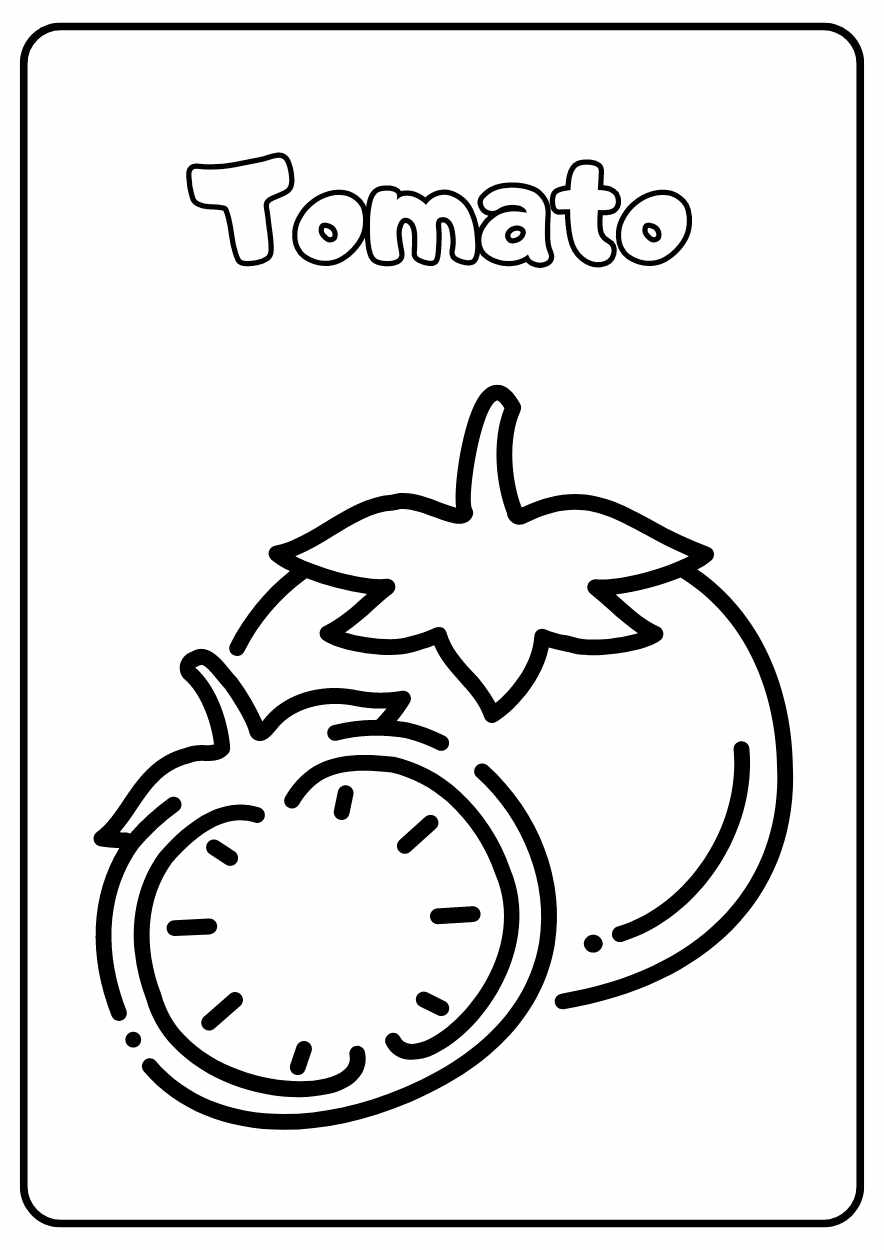 Cute Vegetable Coloring Worksheet - slide 7