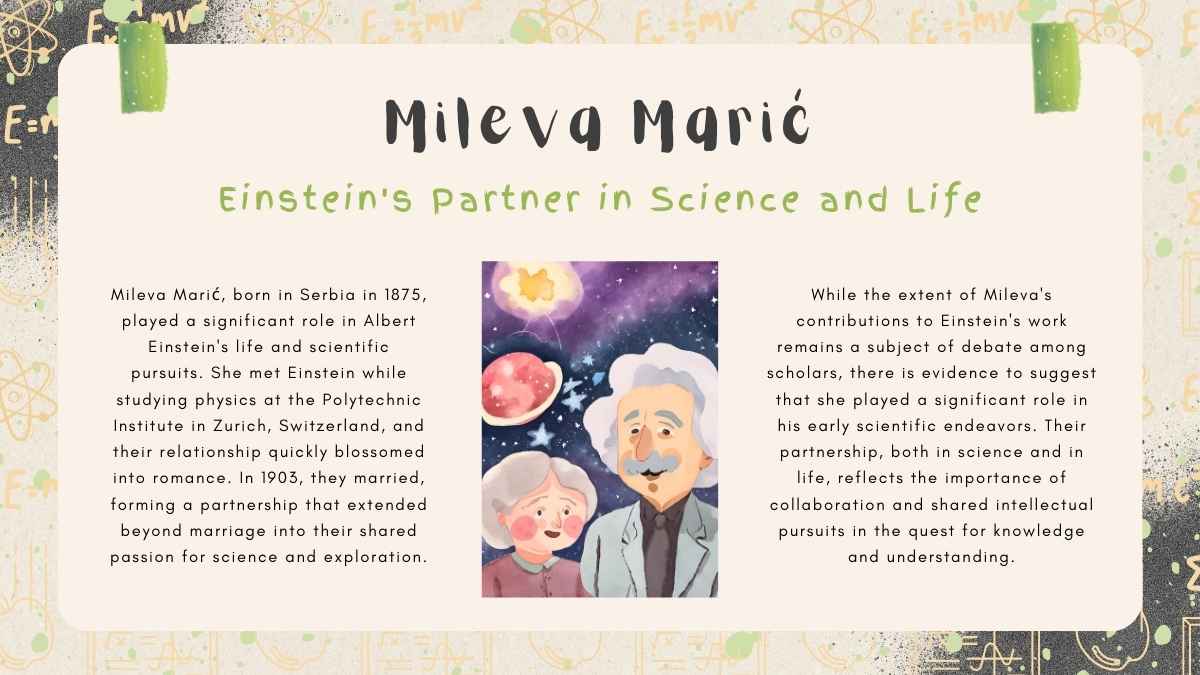 Cute Watercolor Albert Einstein Biography Slides - slide 12