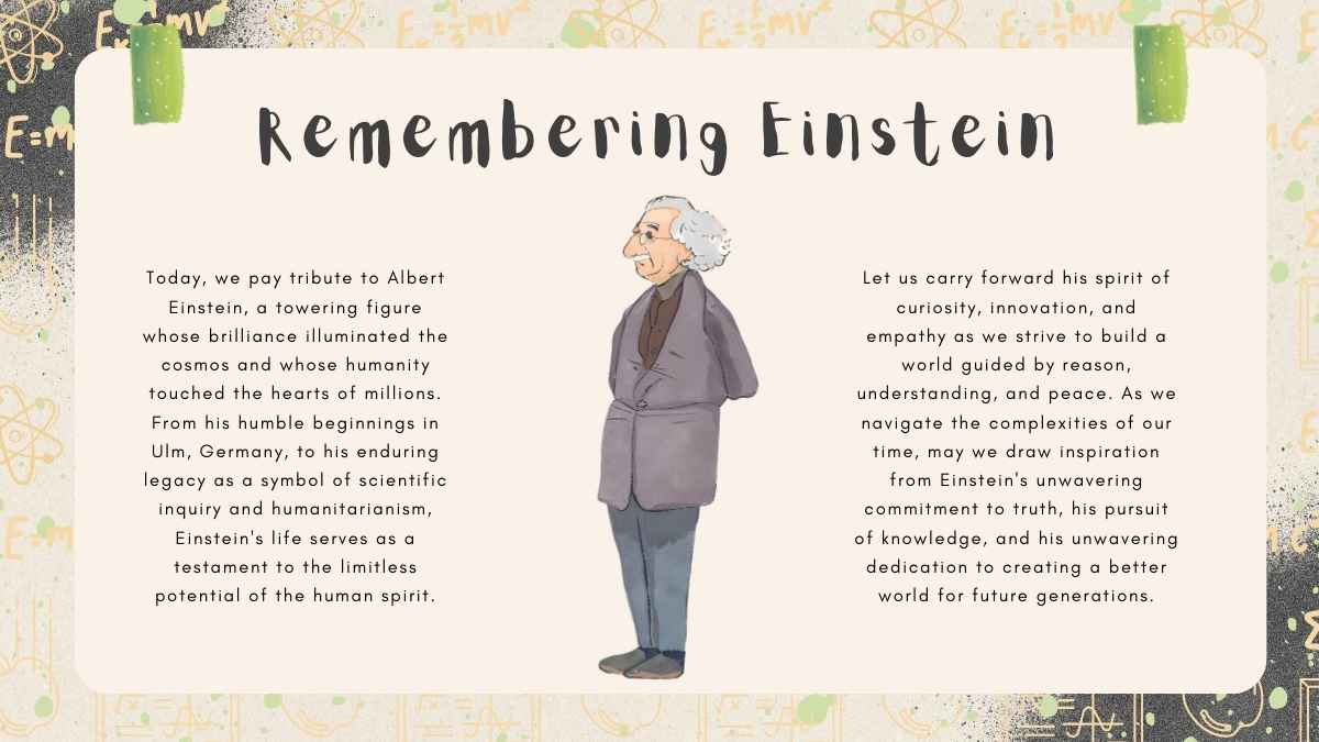 Cute Watercolor Albert Einstein Biography Slides - slide 15