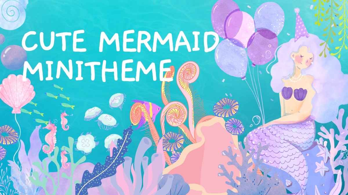 Cute Watercolor Mermaid Minitheme Slides - slide 1