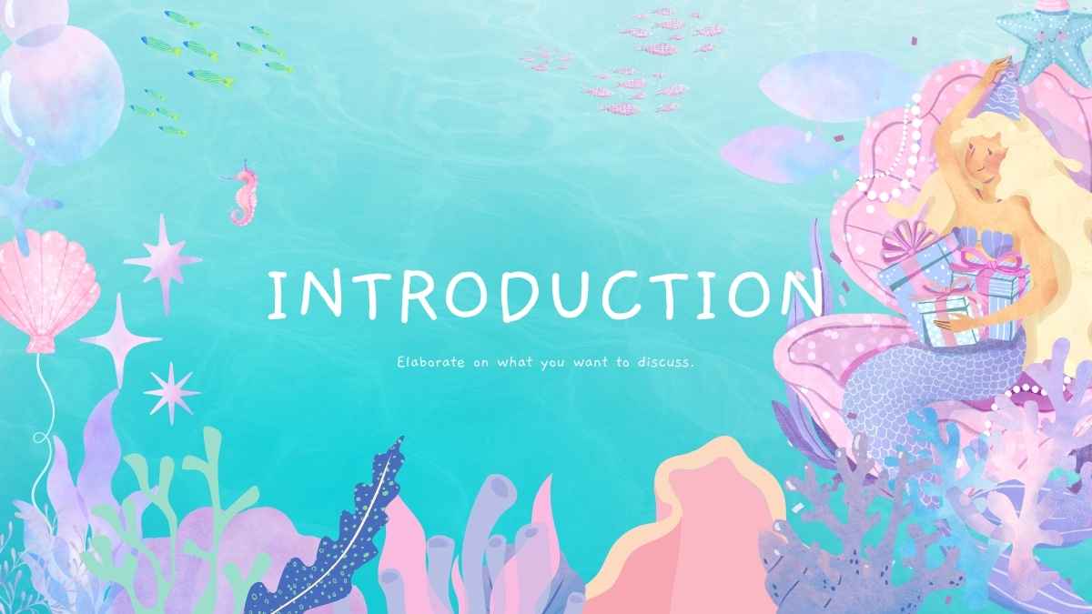 Cute Watercolor Mermaid Minitheme Slides - slide 3