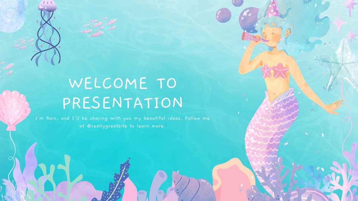 Cute Watercolor Mermaid Minitheme Slides - slide 4